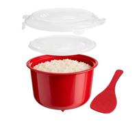 Microwave Rice Cooker with Steamer Lid and Spoon - BPA-Free 2.6L Rice Maker, Dishwasher Safe, for Basmati, Jasmine, Spanish, Indian Rice, Pasta, Ramen and Vegetables