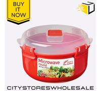 Sistema Microwave Round Container, 915 ml - Red/Clear