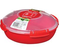 Microwave Round Plate Lunch Box Dish Plastic Container 1.3L BPA Free
