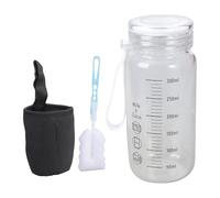 Microwave Safe Glass Bottle 300ml Cup Sleeve and Lid Water Container Practical Drinking Ware Glass Water Bottle Measuring