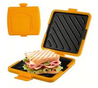 Microwave Sandwich Maker Food Grade Silicone Non Stick Toastie Press for Grilled Cheese and Breakfast Snacks No Wire & Dishwasher Safe Microwave Toaster for Home Office Kitchen