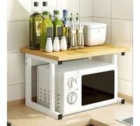 Microwave Shelf, Desktop Printer Stand & Kitchen Counter, High Load Capacity, Sturdy Design with Safety Rails, Perfect for Home Office & Workspace Organization