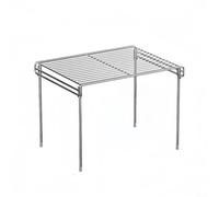 Microwave Shelf Organizer Silvery Metal 40x30x30cm | Stainless steel build, 40x30x30cm size, silvery finish, supports heavy appliances, rust resistant