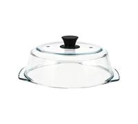 Microwave Splatter Cover - Clear Glass Lid with Silicone Handle, Reusable Heating Shield for Bowls Plates | Glass, Silicone, Cooking Warming Steaming Vegetables, Kitchen Helper, Safe Grip, Multi Use