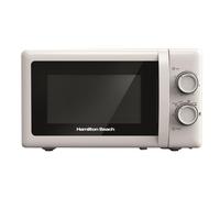 Hamilton Beach Microwave, 20L, 700W, Stainless Steel Cavity, Manual Control, 5 Power Levels, Quick Defrost, 30-Min Timer, White - HBMX79SSW
