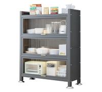 Microwave Stand Rack - Adjustable 4-Layer Kitchen Storage Shelf Metal e nizer for Microwave Pots Pans & Spices 90cm/35in Gray Multi-Functional