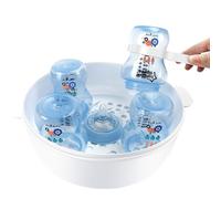 Microwave Steam Steriliser - Microwave Steam Cleaner For Baby Bottles, High Temperature Resistant, BottleSteam Cleaner With Lid For Toddler, Sterilises Up To 6 Baby Bottles & Accessories In 4 Minutes
