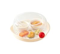 Microwave Steamer | 17.5x8cm Microwave Food Oven Steamer with Lid | Food Steaming Plate | Small SteamerCooking | for Rice Fish Vegetable Dumplings Cooking High Temperature Steamed Dish