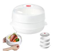 Microwave Steamer, 2025 New Food Steamer Cooking Pan, Multi-Purpose Vegetable Stea-mer for Meal Prep, Large Capacity Steam Cooker for Family (Circle*2)