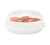 Microwave Steamer Cooker - Stackable Cooking Pot, Food Steaming Container, Heat Resistant PP Material Bowl with Vented Lid, Kitchen with Space Saving Design, Healthy Meal Prep for Vegetable Fish Lunch