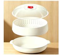 Microwave Steamer for Vegetables - Round Food Steaming Container with Vented Lid, Quick & Even Cooking, Ideal for Meal Prep, Fish, Rice & More