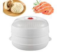 Microwave Steamer - Microwave-Safe, Food Steamer, Kitchen Cookware with Lid and Tray | Kitchen Vegetable Steamers for Heating Meals Pasta Dumpling Meat Bacon Corn Potato Dishes Food