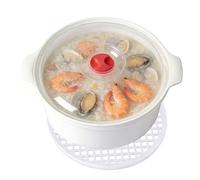 Microwave Steamer - Microwave Steamer for Cooking, Steamer with Lid, High Temperature Microwave Steamer | Anti-scald Non-Slip Handle | For Pasta, Dumplings, B