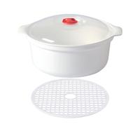 Microwave Steamer, Multi Food Compatibility, 25x11.5cm, Vegetable Steamer Microwave, Home Cooking Containers, Anti-Scald Handle, For Dumplings, Bread, Noodles