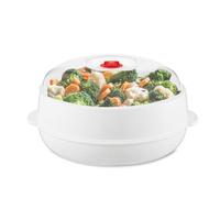 Microwave Steamer - Plastic Vegetable Steamer with Lid, BPA Free, Cookware, Healthy Cooking Quick Fast（Single-layer）
