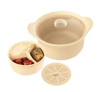 Microwave Steamer with Pot Compartment and Handle | Broccoli Steamer with Handle and Lid, for Home Kitchen Food Broccoli Noodles Pasta Soup Fish Fruit