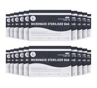 Microwave Steriliser Bags Large 20pcs Chemical-Free Steam Bags for Baby Bottles, Teethers & Accessories 20 Uses Each Marking System Included