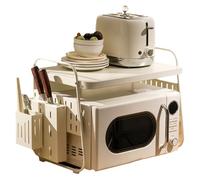 Microwave Storage Rack - Countertop Organizer Space-Saving Kitchen Rack for Microwave Coffee Machine Toaster & Blender - Large Capacity Easy to Store Durable Design