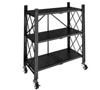Microwave Storage Stand Metal Bakers Rack with Casters - Freestanding Kitchen Organizer for Dining Room & Living Room, Multifunctional & Space Saving