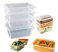 Microwave Takeaway Plastic Food Containers with Lids Food Storage Containers with Lids Microwave Freezer & Dishwasher Safe - Ideal for Meal prep & Takeaway Clear Food Container (100, 650ml)