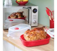 Microwave Tasty Roaster Tray | Roast Chicken Steam Fish Vegetables Energy Saving Strong & Durable