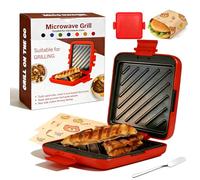 Microwave Toastie Maker, 2026 New Silicone Heat Resistant Toasted Sandwich Maker, Portable Thicken Micro Toaster, Clever Microwavable Cookware for Quick & Easy Sandwiches (Red,Connected)