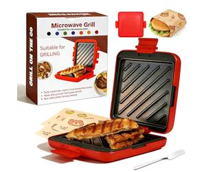 Microwave Toastie Maker, 2026 New Silicone Heat Resistant Toasted Sandwich Maker, Portable Thicken Micro Toaster, Clever Microwavable Cookware for Quick & Easy Sandwiches (Red,Connected)