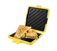 Microwave Toastie Maker And Sandwich Maker, Silicone Microwaveable Cookware, Heatwave Technology, Dishwasher Safe, Removable Non-Stick Grill Plates, Sturdy - Compact Toasted Sandwich Maker (Yellow)