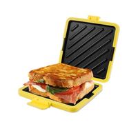 Microwave Toastie Maker, Microwave Sandwich Toaster, No Electricity/Wireless/Nonstick Sandwich Maker, Heatwave Technology Rapid Heating Toastie Sandwich Maker for Cooking Delicious Breakfast (Yellow)