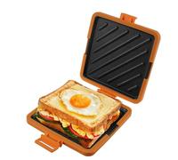 Microwave Toastie Maker, Microwave Sandwich Toaster, No Electricity/Wireless/Nonstick Sandwich Maker, Heatwave Technology Rapid Heating Toastie Sandwich Maker for Cooking Delicious Breakfast (Orange)