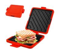 Microwave Toastie Maker, Microwave Toastie Sandwich Maker and Grill Wireless Silicone Microwaveable Cookware, Adjustable Toastie Maker Breakfast Sandwich Maker Non-Stick for Bread Sandwich (red)