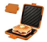 Microwave Toastie Maker Microwave Toastie Sandwich Maker and Grill Wireless Silicone Microwaveable Cookware Extra Crispy Toasties & Panini Maker - No Soggy Results - Compact & Dishwasher Safe (Orange)