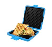 Microwave Toastie Maker, Microwave Toastie Sandwich Maker and Grill Wireless Silicone Microwaveable Cookware,Thick Metal Non-Stick Plates Compact & Dishwasher Safe (Sky Blue)