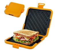 Microwave Toastie Maker, Non-Stick Removable Grill Pan Cheese Toastie Maker, Extra Crispy Microwavable Toasties Maker, Dishwasher Safe, Compact & Easy Cooking Microwave Sandwich Toaster (Orange)