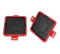 Microwave Toastie Maker Sandwich Maker and Grill Wireless Silicone Microwaveable Cookware (Red-Smile