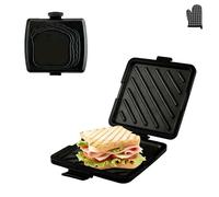 Microwave Toastie Maker, Sandwich Maker for Grill, Silicone Microwaveable Cookware Dishwasher for Sandwiches,Paninis, and Fried Eggs (Black)