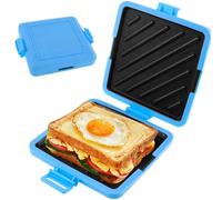Microwave Toastie Maker, Silicone Microwaveable Cookware Wireless Toastie Maker, Heatwave Technology Sandwich Toaster, Nonstick Plate Sandwich Maker for Cooking Crispy Sandwiches (blue)