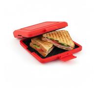 Microwave Toastie Maker, Silicone Sandwich Toaster Non-Stick, Red Toastie Maker with Advanced Heating for Bread Sandwiches, 17x14cm Microwave Sandwich Maker
