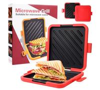 Microwave Toastie Maker, Toastie Maker with Adjustable Silicone Straps, Microwave Toasted Sandwich For Grilled Cheese/Bread/Sandwiches/Pizza