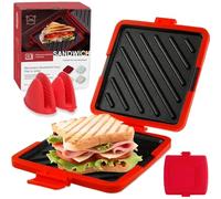 Microwave Toastie Sandwich Maker, 2026 New PerfectToast Microwave Grill, Silicone Cookware Toaster Baking Tray- Fast Cooking, Non-Stick & Easy to Clean (Red-separate)