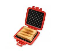Microwave Toastie Sandwich Maker, Heat-Resistant Silicone Shell, Advanced HeatWave Technology, Non-Stick Coating, Easy to Clean, Makes Toast, Sandwiches, Paninis and Burgers, Red