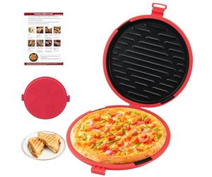 Microwave Toastie Sandwich Maker, Microwave Toastie Maker with Removable Non-Stick Plates,Microwave Pizza Pan (Frozen pre-Made Pizzas) Perfect for Sandwiches,Bacon,Fried Dumplings, and Easy Cleaning