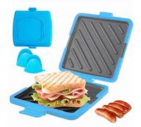 Microwave Toastie Sandwich Maker, Mini Microwave Toaster, Panini Maker, Egg Mcmuffin Maker, Dishwasher Safe,no Electricity,wireless, Time Saving red