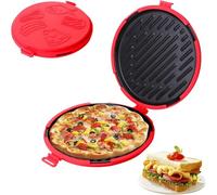 Microwave Toastie Sandwich Maker, Round Microwave Toastie Maker with Removable Nonstick Plates Silicone Cookware Heatwave Technology Sandwich Toaster Wireless Breakfast Sandwich Maker