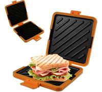 Microwave Toastie Sandwich Maker Silicone Microwaveable Cookware Wireless Toastie Maker Nonstick Plate Sandwich Maker Heatwave Technology Sandwich Toaster for Cooking Crispy Sandwiches