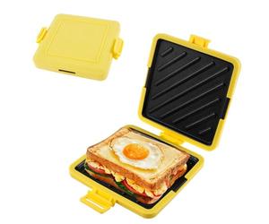 Microwave Toastie Sandwich Maker Wireless Toastie Maker Silicone Microwaveable Cookware Nonstick Plates Heatwave Technology for Cooking Delicious Crispy Sandwiches (Yellow)