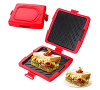 Microwave Toastie Sandwich Maker with Adjustable Silicone Straps Removable Nonstick Plate Breakfast Toastie Sandwich Maker Silicone Microwavable Cookware Heatwave Technology Sandwich Toaster
