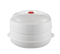 Microwave Vegetable Steamer - Compact Kitchen Cookware, Vegetable Meat Steaming | Healthy Meal Prep, Steam Corn, Pasta, Dumplings, Bacon, Potato, Quick Microwave Cooking For Busy Kitchens