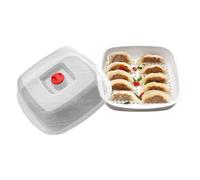 Microwave Vegetable Steamer, Square Shape Kitchen Cookware, Bowl with Lid for Quick Heating, Multi Purpose Steaming Function, Household Cooking Accessory, Food Rice Fish Dinner Meal Preparation