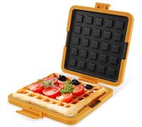 Microwave Waffle Maker, Non Stick & NO Electricity & Wireless Microwave Sandwich Toaster Maker Fast Cooking Mini Waffle Maker for Baking Crispy Flavorful Waffle, Dishwasher Safe (Orange)